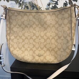 Coach Beige Signature Shoulder Bag